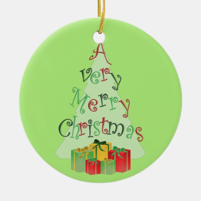 Merry Christmas Tree Ornaments (Front)