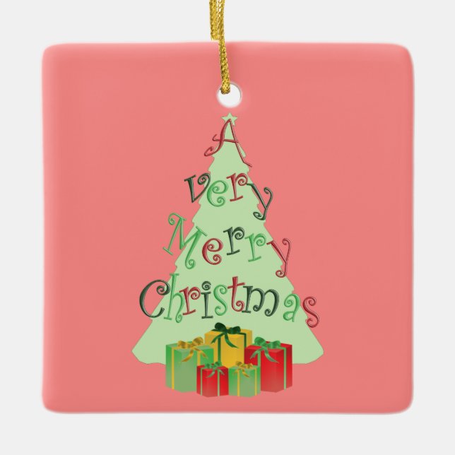 Merry Christmas Tree Ornaments (Front)