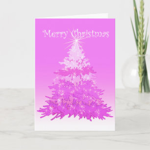 Merry Christmas Tree Pink Card