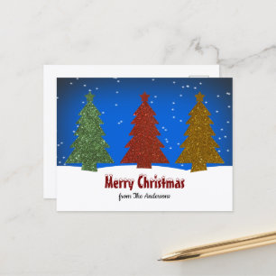 Merry Christmas Tree Postcard