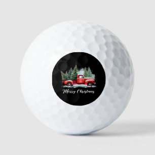 Merry christmas tree red Truck Golf Balls