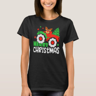 Merry Christmas Tree Reindeer Monster Truck Men Wo T-Shirt