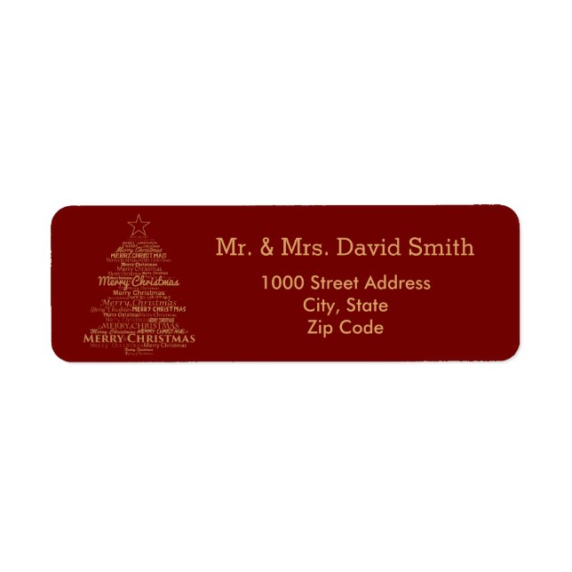 Merry Christmas Tree Return Address Label (Front)