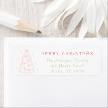 Merry Christmas Tree Return Address Labels