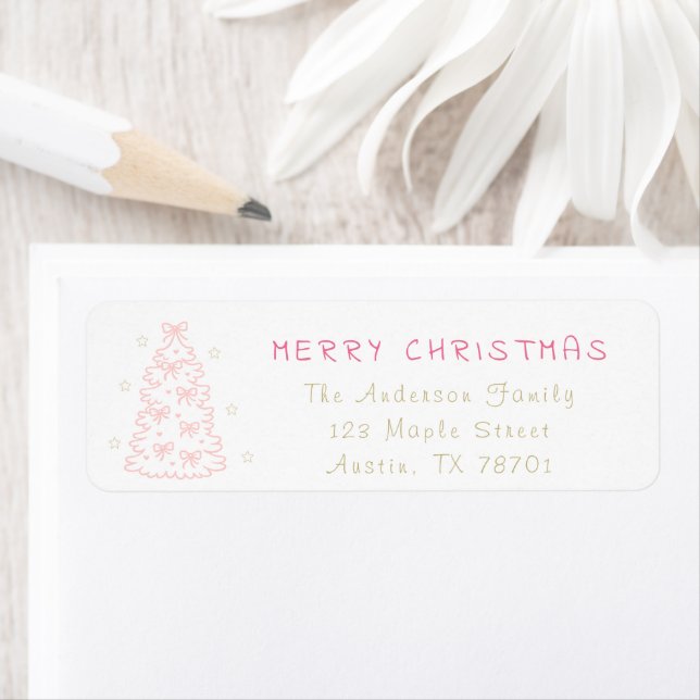 Merry Christmas Tree Return Address Labels (Insitu)