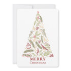 Merry Christmas Tree Rustic Pine and Holly Berry