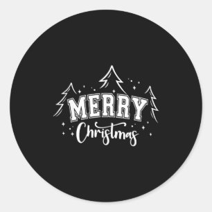 Merry Christmas Tree Santa Xmas Family Matching Pa Classic Round Sticker