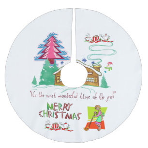 Merry Christmas Tree Skirt Cleaning Lady