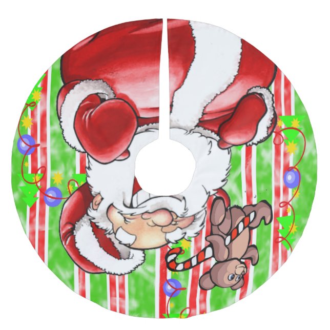 Merry Christmas Tree Skirt  Teddy Bear (Front)
