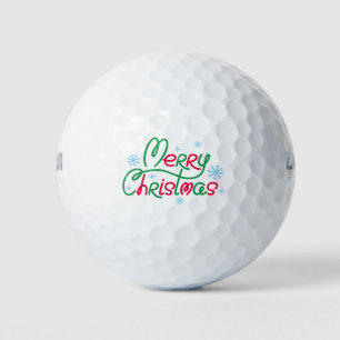 Merry Christmas Tree snowflakes Santa's Hat Gifts  Golf Balls