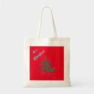 Merry Christmas Tree Snowflakes Tote Bag