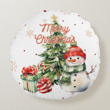 Merry Christmas Tree Snowman and Presents