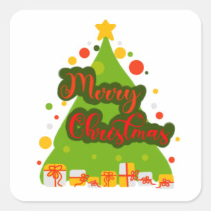 Merry Christmas Tree sticker