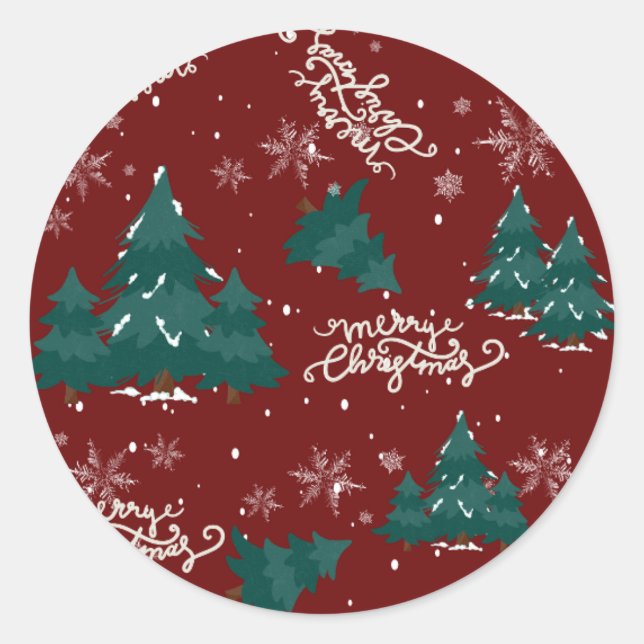 Merry Christmas Tree Sticker (Front)