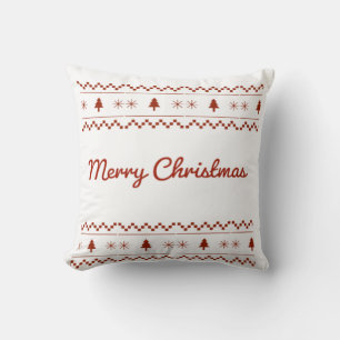 Merry Christmas Tree Throw Pillow
