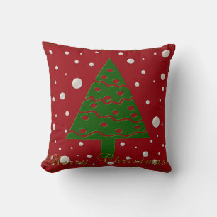 Merry Christmas Tree Throw Pillow