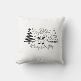 Merry Christmas Tree Throw Pillow