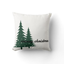Merry Christmas Tree Throw Pillow