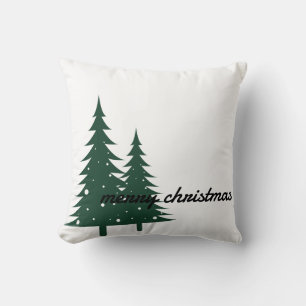 Merry Christmas Tree Throw Pillow