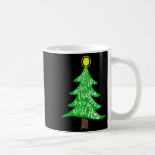 Merry Christmas Tree Tygraphy For Men Women Kid Coffee Mug