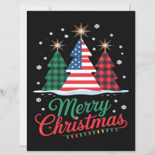 Merry Christmas Tree US Flag Santa Essential