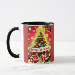 "Merry Christmas Tree with Colourful Ornaments   Mug