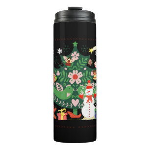 Merry Christmas Tree with Ornaments Thermal Tumbler