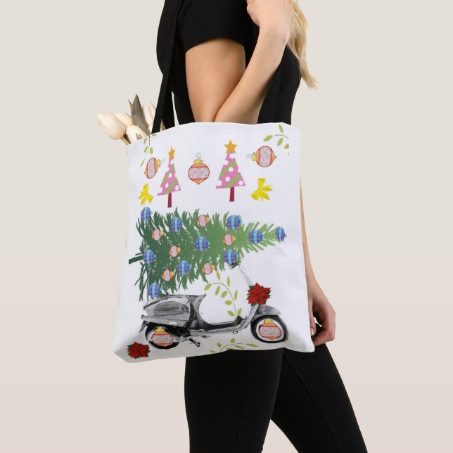 Merry Christmas Tree Women's Tote Bags (Close Up)