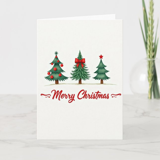 Merry Christmas Trees Card (Front)