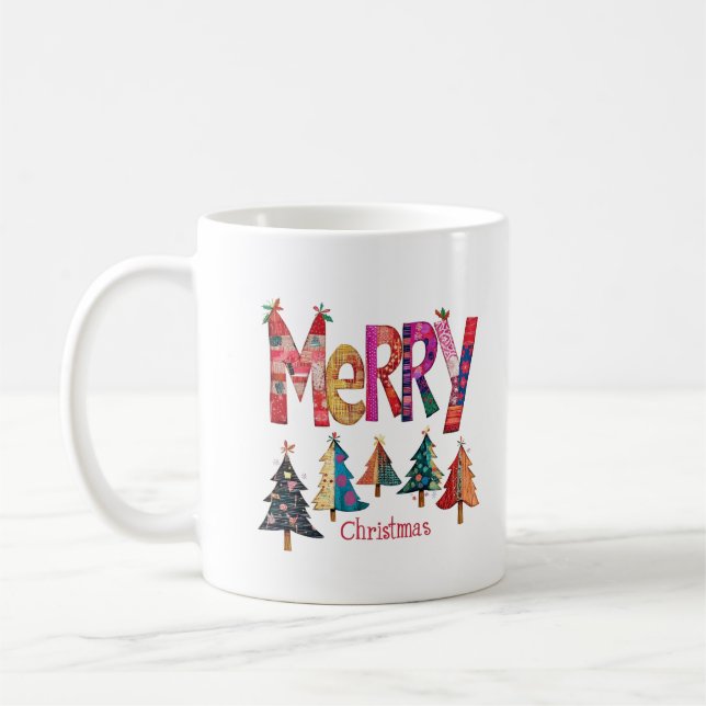 Merry Christmas trees Coffee Mug (Left)