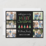 Merry Christmas Trees Collage Holiday Card<br><div class="desc">Our Merry Christmas Trees Collage Holiday Card features colourful, modern Christmas trees, a painted Merry Christmas message, and space for 6 of your favourite photos. This design is perfect for featuring your favourite photos from the year and wishing your family and friends a merry Christmas. You can also change the...</div>