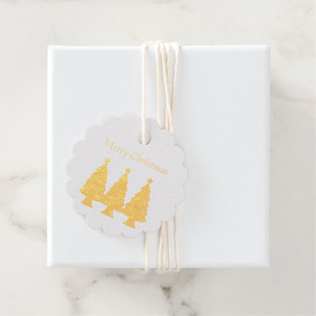 Merry Christmas Trees Favour Tags (With Box)