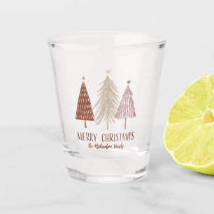 Merry Christmas Trees Holiday Merry Elegant Custom Shot Glass