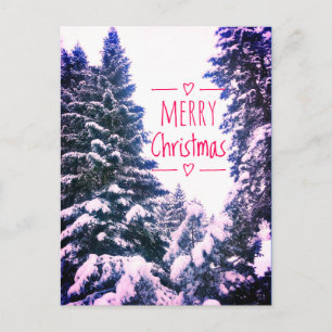 MERRY CHRISTMAS TREES POSTCARD