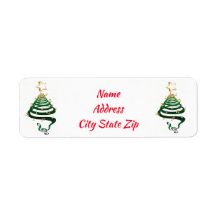 **MERRY CHRISTMAS TREES** RETURN ADDRESS LABELS