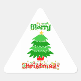Merry Christmas Triangle Sticker