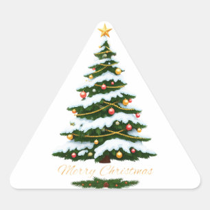 Merry Christmas  Triangle Sticker