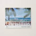 Merry Christmas Tropical Beach Photo Jigsaw Puzzle<br><div class="desc">Imagine you're at the beach on a sunny day this Christmas with this fun,  summer beach puzzle.</div>