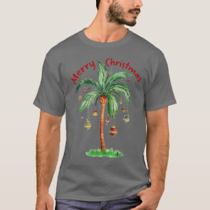 Merry Christmas Tropical Christmas On The Beach Fu T-Shirt