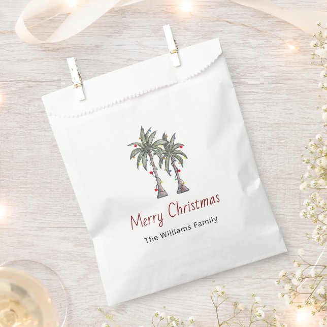 Merry Christmas Tropical Palm Trees Party   Favour Bag (Clipped)