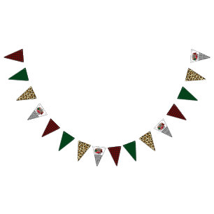 Merry Christmas truck and trees Bunting Flags