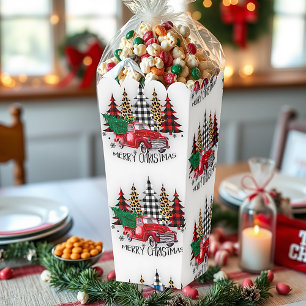 Merry Christmas truck and trees Favor Box