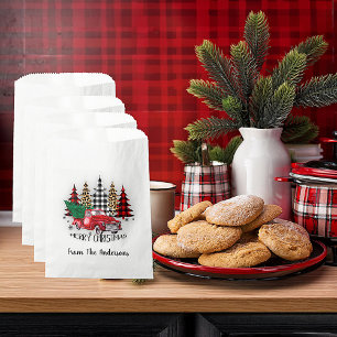 Merry Christmas truck and trees Favour Bag