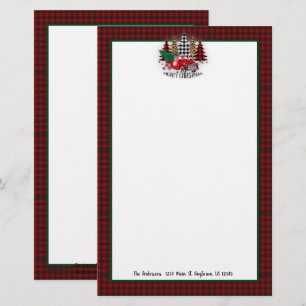 Merry Christmas truck and trees Stationery