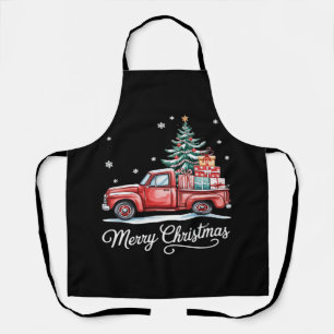 Merry Christmas Truck Funny Tree Essential Apron