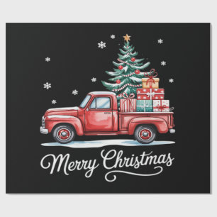 Merry Christmas Truck Funny Tree Essential Wrapping Paper