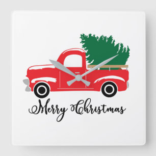 **MERRY CHRISTMAS "TRUCK STYLE"** CLOCK