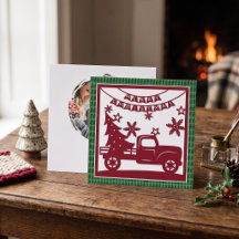 Merry Christmas Truck Xmas Tree Faux Papercut