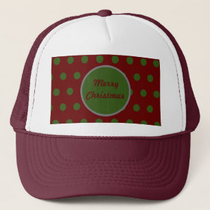 Merry Christmas Trucker Hat (Maroon & Hunter Green