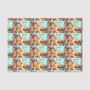 Merry Christmas trumpeting angels Tissue Paper